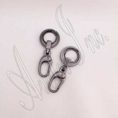 Keyring with Push Gate Swivel Snap Hook #Y1288-10pk
