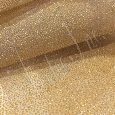 Mesh Fabric White With Gold Glitter avetco.leather