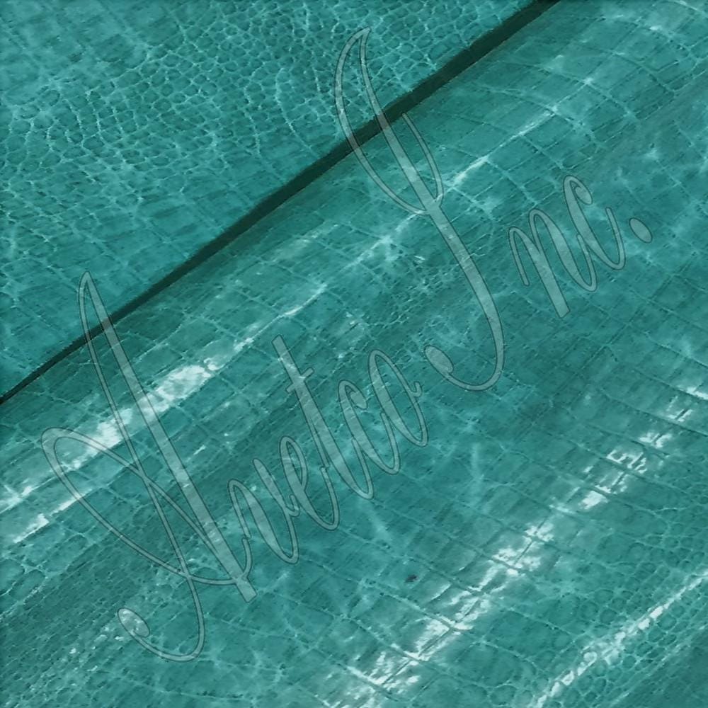 Alligator Belly Embossed Cow Leather Turquoise Avetco Inc.