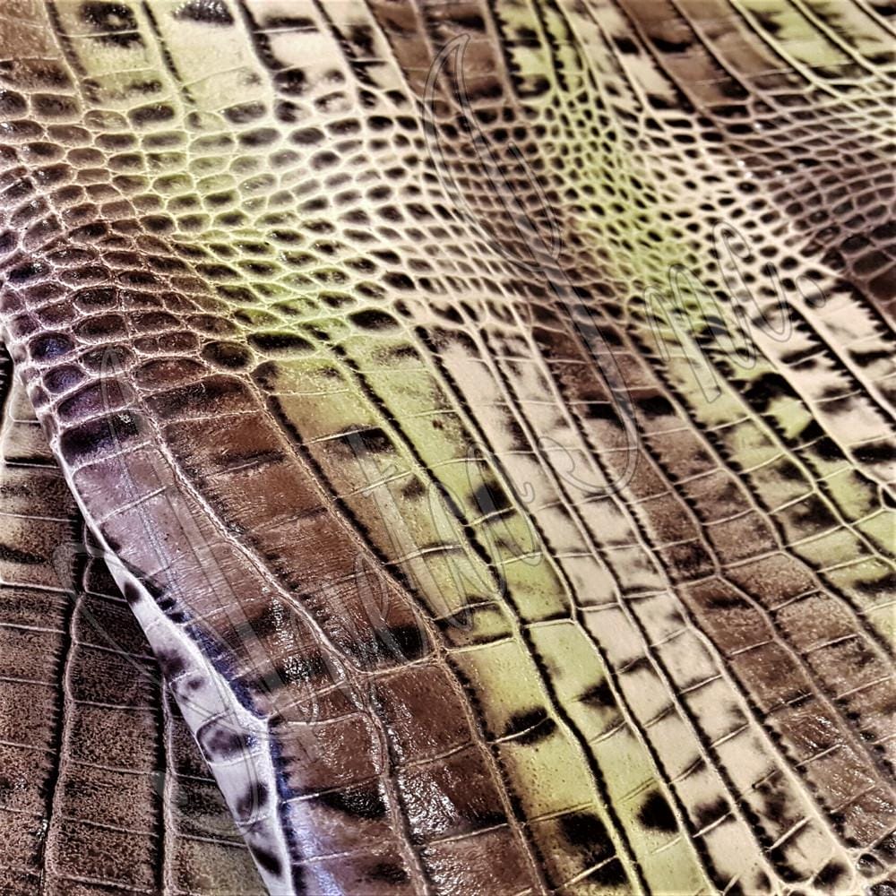 Alligator Belly Ombre Embossed Cow Leather Pistachio Avetco Inc.