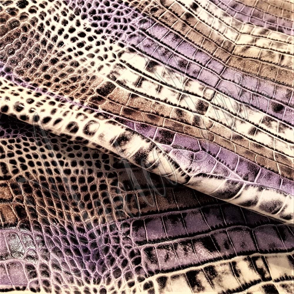 Alligator Belly Ombre Embossed Cow Leather Purple Avetco Inc.