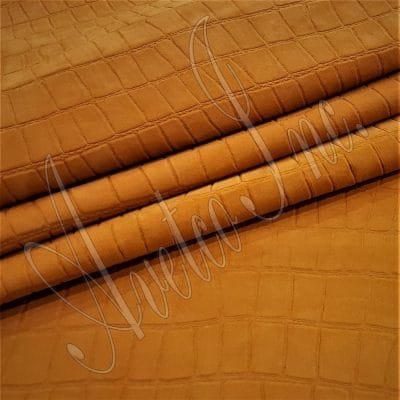 Croco Belly Embossed Cow Nubuck Leather 3 oz