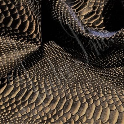 Snake Embossed Metallic Cow Leather 3 oz
