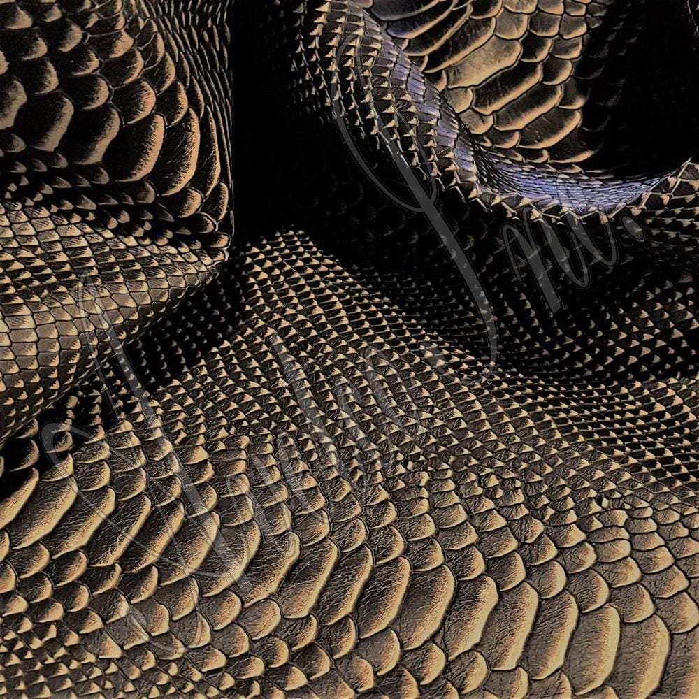 Snake Embossed Metallic Cow Leather Beige Avetco Inc