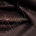 Snake Embossed Metallic Cow Leather 3 oz Burgundy