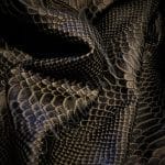 Snake Embossed Metallic Cow Leather 3 oz Green