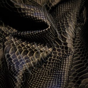 Snake Embossed Metallic Cow Leather 3 oz Green