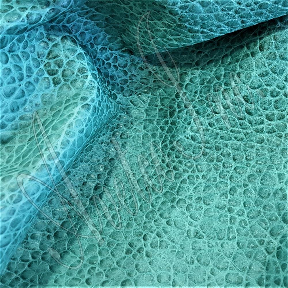 Matt Peak Embossed Cow Leather 3 oz Turquoise Avetco Inc