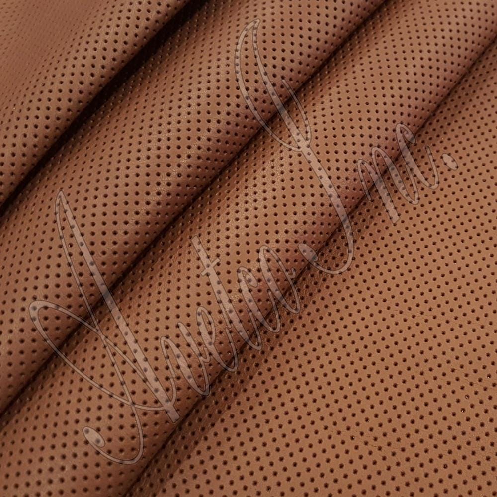 Milano Step Perforated Cow Leather 3 oz Toffee Avetco Inc.