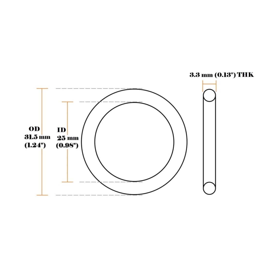25mm 3.3thk Oring Templet