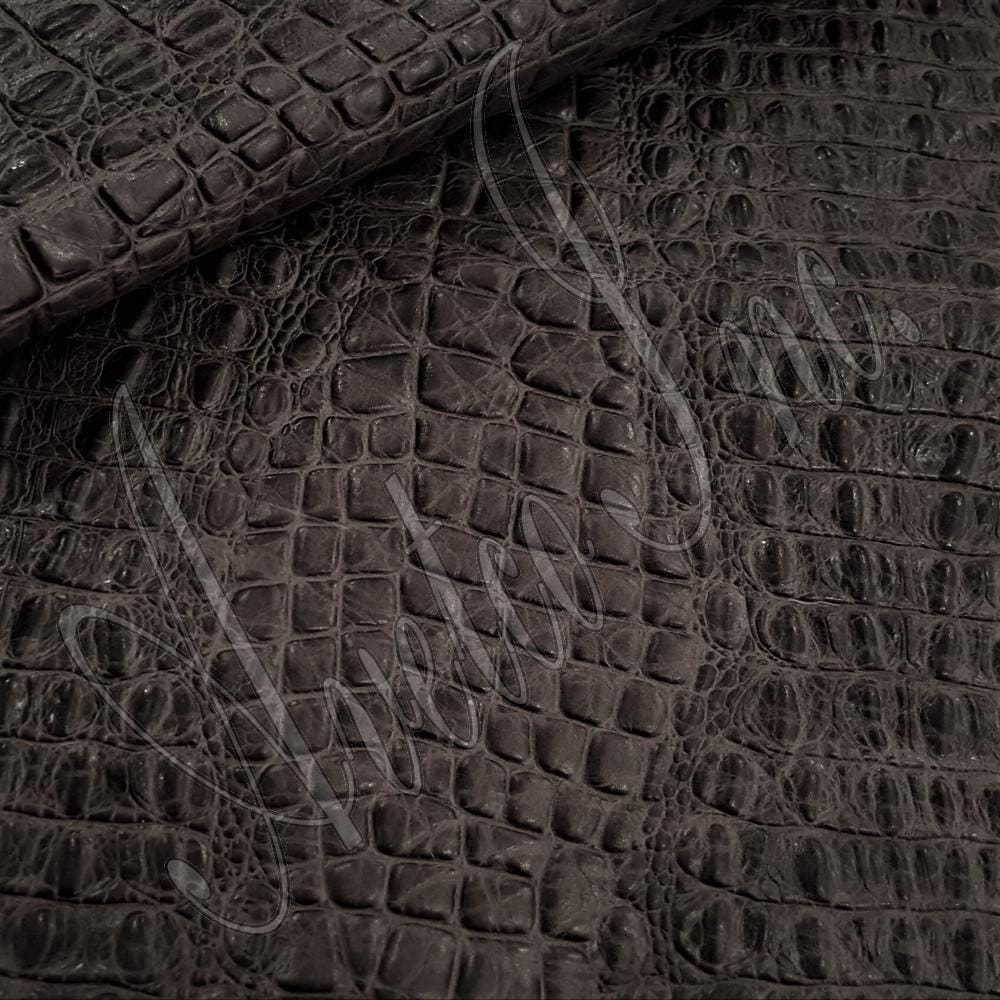 Khaki Taupe Oltu Crocodile Embossed Cow Leather Avetco Inc