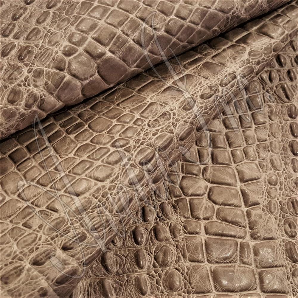 Tuscany Beige Oltu Crocodile Embossed Cow Leather Avetco Inc