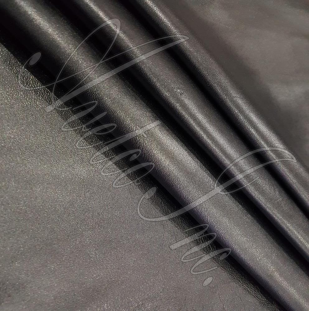 Gunmetal Pearlized Metallic Lambskin Leather Avetco Inc