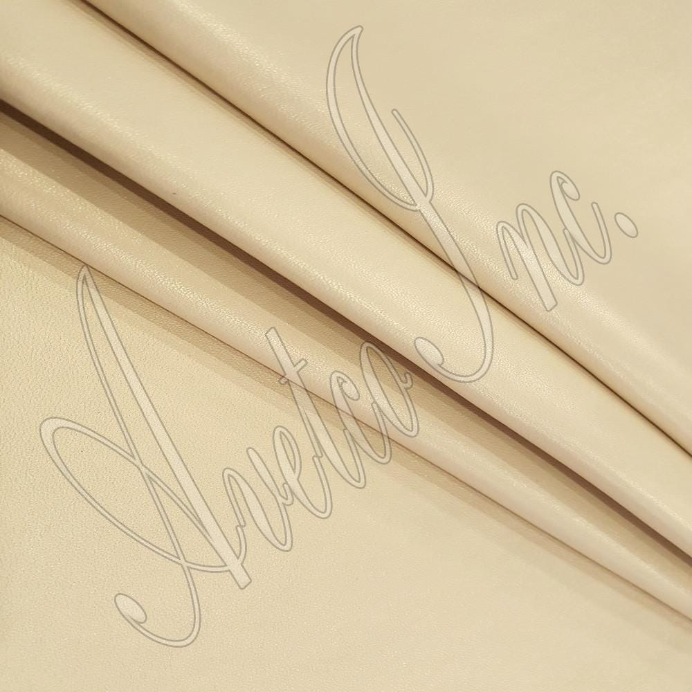 Off White Pearlized Metallic Lambskin Leather Avetco Inc