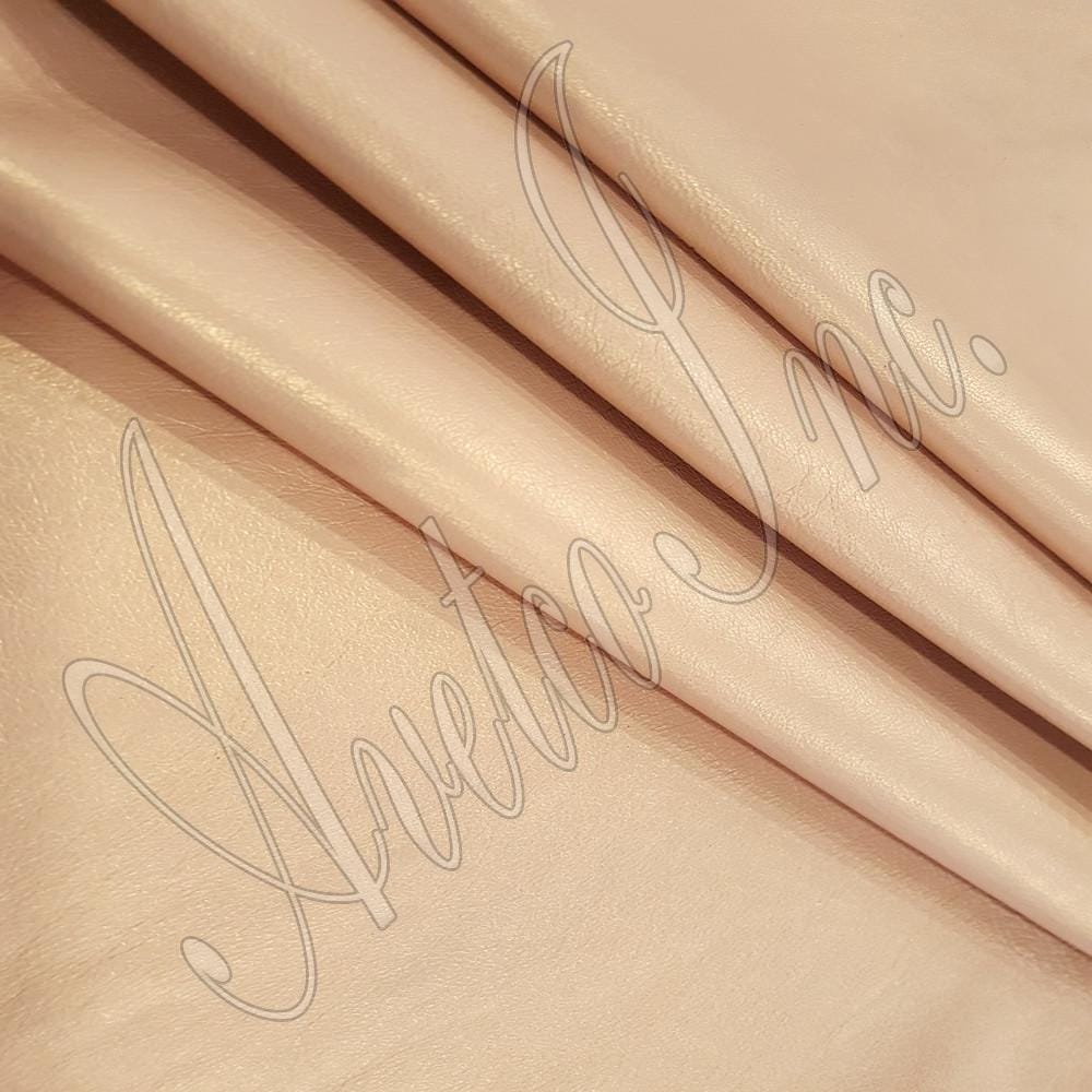 Peach Pearlized Metallic Lambskin Leather Avetco Inc