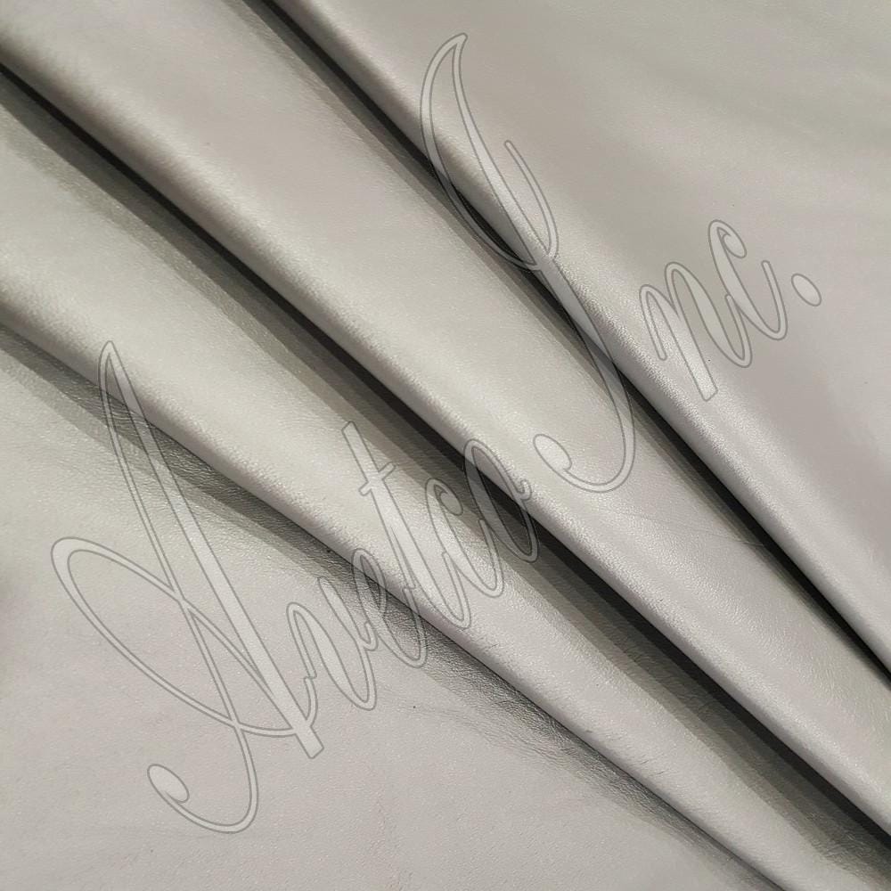 Silver Pearlized Metallic Lambskin Leather Avetco Inc