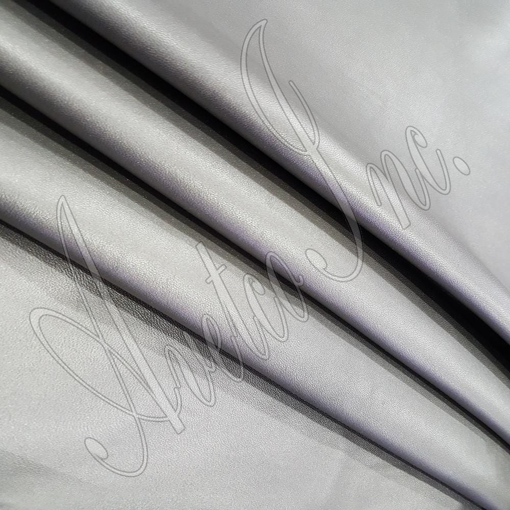 Steel Gray Pearlized Metallic Lambskin Leather Avetco Inc