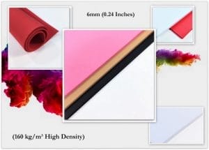 EVA foam is a versatile material made from ethylene-vinyl acetate copolymer. It is a durable, lightweight, and flexible foam that can be easily shaped, cut, and formed into different designs and sizes. A benefit of EVA foam is its shock absorption properties. It is also water-resistant, which makes it suitable for outdoor applications.