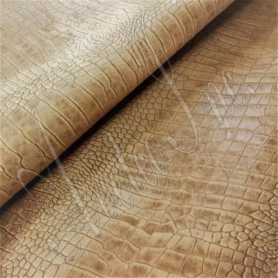 Crocodile Embossed Cow Double Shoulder Veg Tan 3 oz