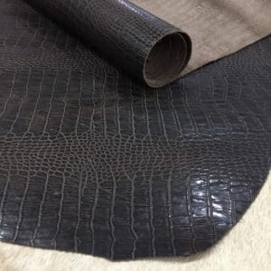 Alligator Belly Embossed Cow Leather 3 oz Chocolate