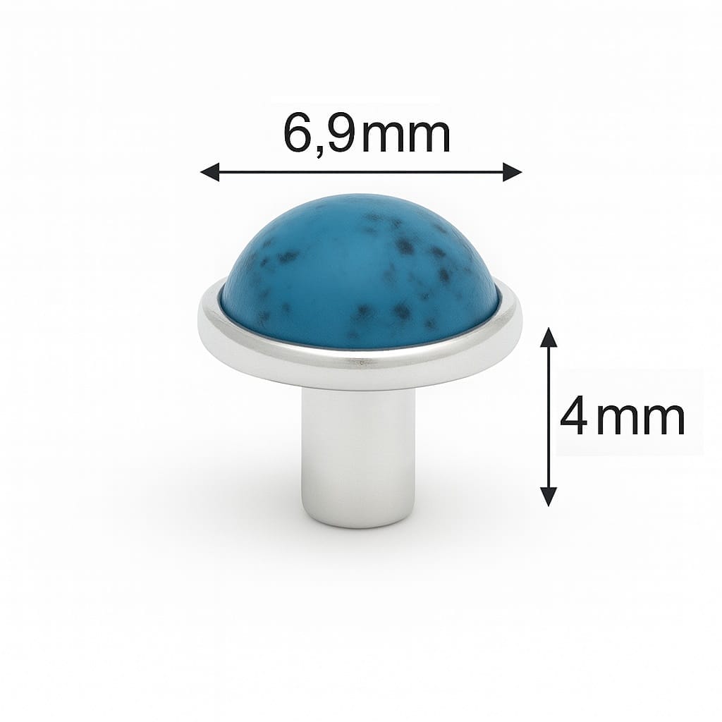 Acrylic Turquoise Stone Rivets-Nickel 69mm