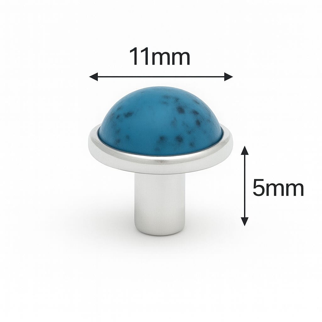 Acrylic Turquoise Stone Rivets-Nickel11mm