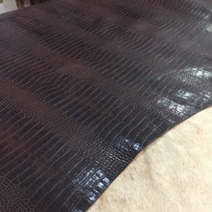Alligator Belly Embossed Cow Leather 3 oz Deep Mahogany