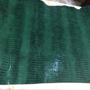 Alligator Belly Embossed Cow Leather 3 oz Amazon Green