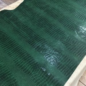 Alligator Belly Embossed Cow Leather 3 oz Amazon Green