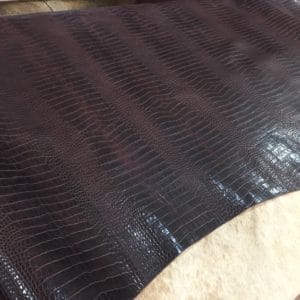 Alligator Belly Embossed Cow Leather 3 oz Deep Mahogany