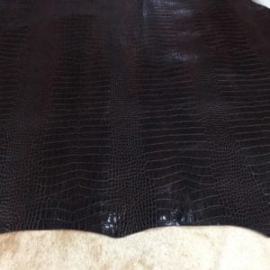 Alligator Belly Embossed Cow Leather 3 oz Deep Mahogany