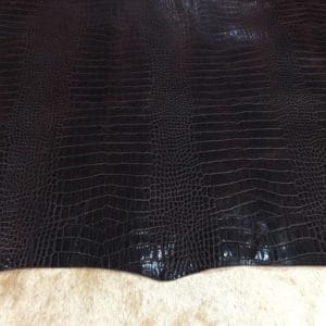 Alligator Belly Embossed Cow Leather 3 oz Deep Mahogany