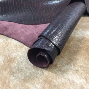 Alligo6 | Avetco Leather Hides and Eva Foam Alligator Belly Embossed Cow Leather 3 oz Deep Mahogany