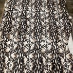 Anaconda | Avetco Leather Hides and Eva Foam Cowhide – Anaconda Print (Hair-On Hide) Bring an exotic edge to your next project with this striking Anaconda print on natural hair-on cowhide. Featuring bold black and tan tones, this unique pattern is perfect for handbags, footwear, garments, upholstery, pillows, and custom décor. Chrome tanned for softness and durability, each hide delivers a luxurious, high-fashion look with a wild twist.