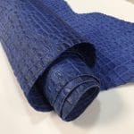 Oltu crocodile embossed cowhide in dazzling blue shade. Avetco
