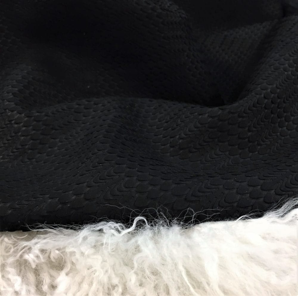 Black Tirtil Embossed Cow leather avetcoinc