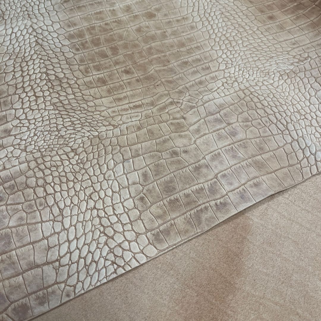 Crocodile Embossed Cow Natural