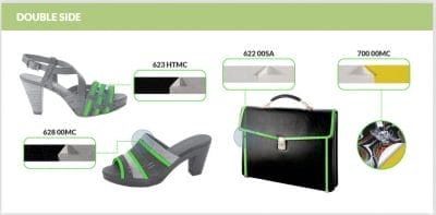 Self-Adhesive Fiberglass is a single-side coated adhesive tape. With Non-Woven Polypropylene fiber backing with adhesive, provided with protective release paper and used for reinforcement and stay of straps, under eyelets, backing for sandals uppers, and perforated parts, commonly used as a reinforcement in leather goods.