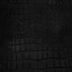crocodile belly embossed nubuck cow leather 3 oz black