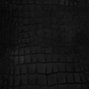 crocodile belly embossed nubuck cow leather 3 oz black