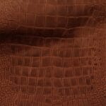 crocodile belly embossed nubuck cow leather 3 oz cognac tan