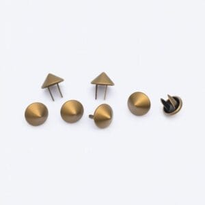 NH52 Cone Nailheads in Antique Brass finish – 9.7mm conical studs with dual prongs.-Avetco