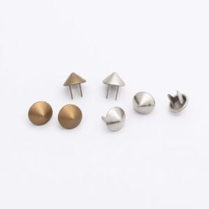 NH52 Cone Nailheads in Antique Brass and Nickel finishes – side-by-side comparison.-Avetco