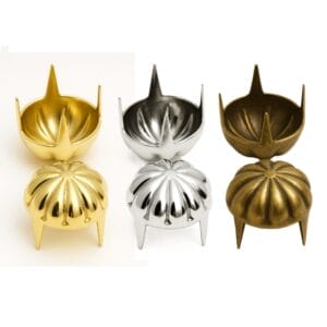 Parachute Nail Head NH72 in gold, nickel, and antique brass finishes, set of decorative nail heads for belts, bags, and upholstery