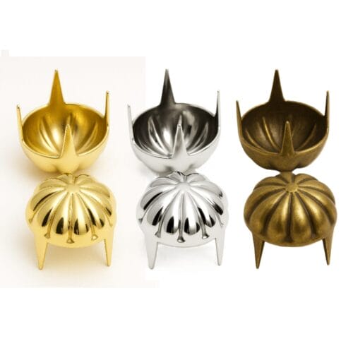Parachute Nailhead NH72 in gold, nickel, and antique brass finishes, set of decorative nail heads for belts, bags, and upholstery