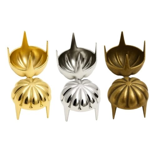 Parachute Nailhead NH72 in gold, nickel, and antique brass finishes, set of decorative nail heads for belts, bags, and upholstery