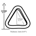 Triangle Rings-Illustrated Diagram-Avetco | Avetco Leather Hides and Eva Foam 9.5mm Triangle Ring AK161 – Nickel and Antique Brass finish – Avetco