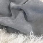 what is cow suede leather? The Vertu Cow Suede Leather Collection is made with exquisite cowhide and suede leather, with a thickness of 1.2-1.6mm and a weight of 3/4 oz. hide size 10-14 sq. ft. Chrome tanning techniques are used for a timeless and classic material, perfect for high-end jackets, boots,belts, and other leather items.