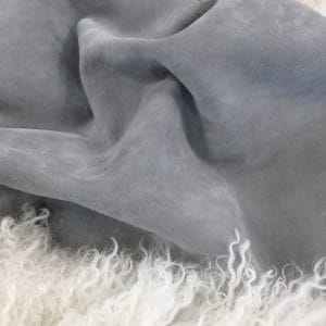 what is cow suede leather? The Vertu Cow Suede Leather Collection is made with exquisite cowhide and suede leather, with a thickness of 1.2-1.6mm and a weight of 3/4 oz. hide size 10-14 sq. ft. Chrome tanning techniques are used for a timeless and classic material, perfect for high-end jackets, boots,belts, and other leather items.