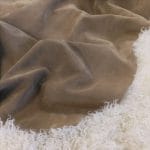 what is cow suede leather? The Vertu Cow Suede Leather Collection is made with exquisite cowhide and suede leather, with a thickness of 1.2-1.6mm and a weight of 3/4 oz. hide size 10-14 sq. ft. Chrome tanning techniques are used for a timeless and classic material, perfect for high-end jackets, boots,belts, and other leather items.